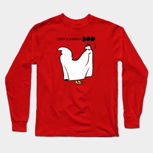 Halloween Ghost Rooster Chicken Long Sleeve T-Shirt